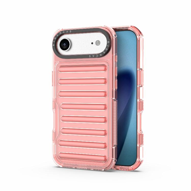 Funda híbrida de TPU y PC con airbag de alta transparencia para iPhone 17 Air (rojo melocotón)