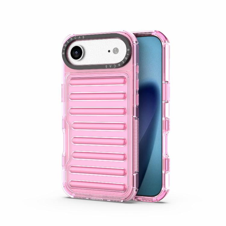 Funda híbrida de TPU y PC con airbag de alta transparencia para iPhone 17 Air (rosa)