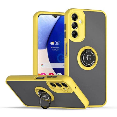 Funda de TPU + PC con anillo para Samsung Galaxy A14 5G Q Shadow 1 Series (amarilla)