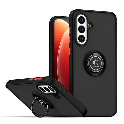 Funda de TPU + PC con anillo para Samsung Galaxy A56 5G Q Shadow 1 Series (negro y rojo)