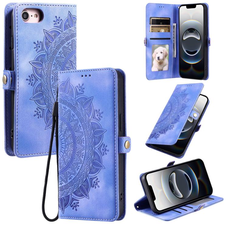 Funda de Piel con Relieve Totem para iPhone 16E (Morado)