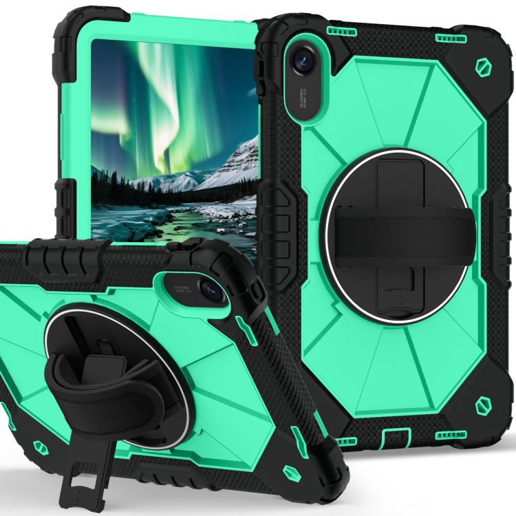 Funda híbrida de silicona con diseño de robot para Xiaomi Redmi Pad 2 11 2025 (negro y verde menta)