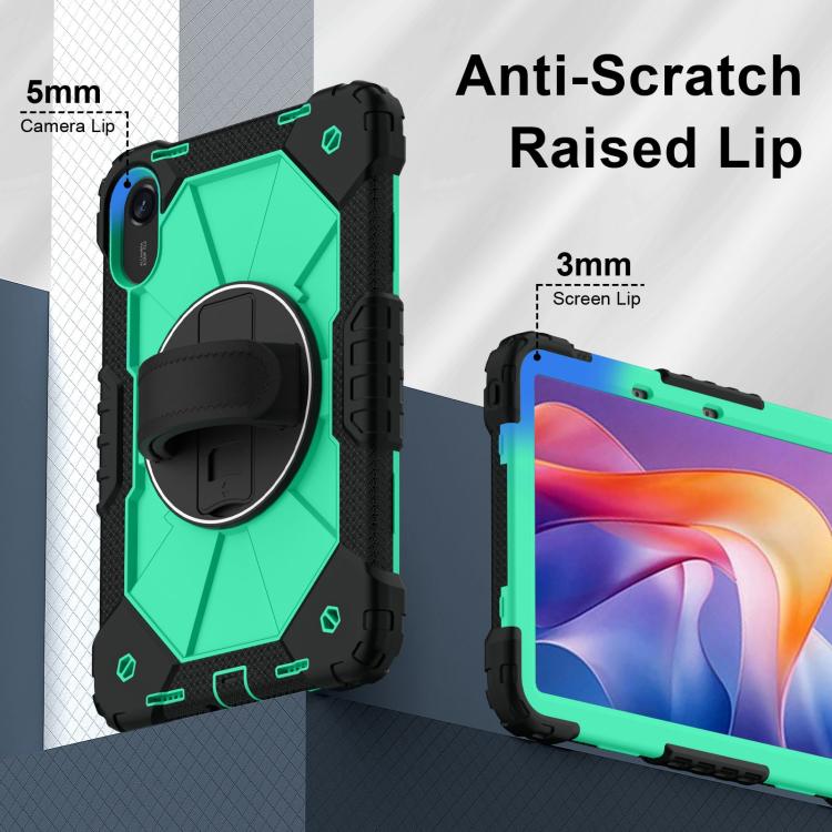 Funda híbrida de silicona con diseño de robot para Xiaomi Redmi Pad 2 11 2025 (negro y verde menta)