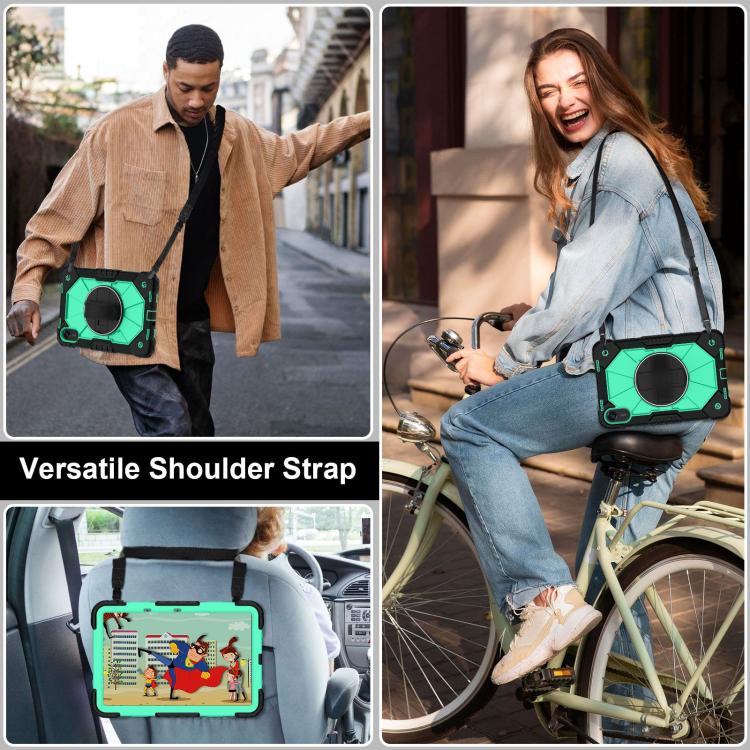 Funda híbrida de silicona con diseño de robot para Xiaomi Redmi Pad 2 11 2025 (negro y verde menta)