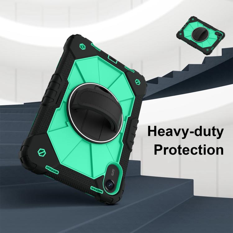 Funda híbrida de silicona con diseño de robot para Xiaomi Redmi Pad 2 11 2025 (negro y verde menta)