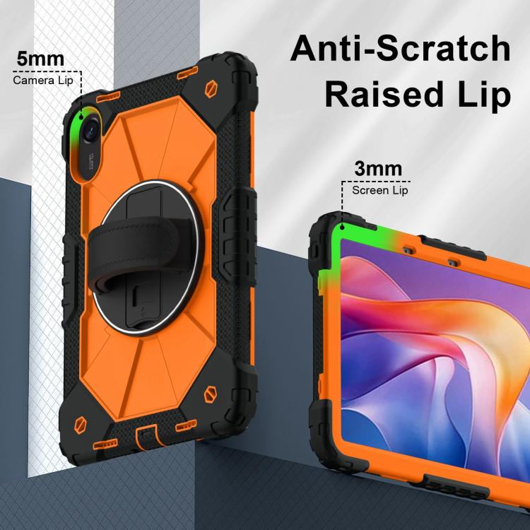 Funda híbrida de silicona con diseño de robot para Xiaomi Redmi Pad 2 11 2025 (negro y naranja)