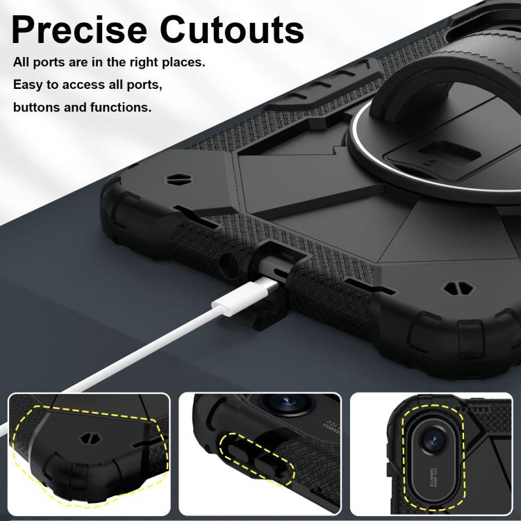 Funda híbrida de silicona con diseño de robot para Xiaomi Redmi Pad 2 11 2025 (negro)
