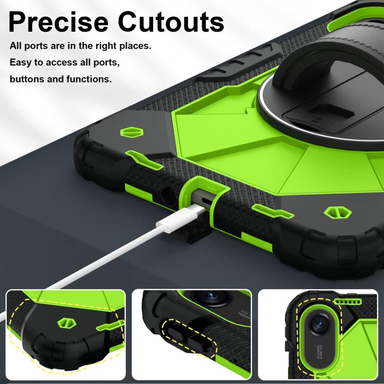 Funda híbrida de silicona con diseño de robot para Xiaomi Redmi Pad 2 11 2025 (negro, amarillo y verde)