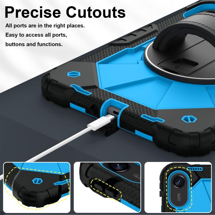 Funda híbrida de silicona con diseño de robot para Xiaomi Redmi Pad 2 11 2025 (negro y azul)