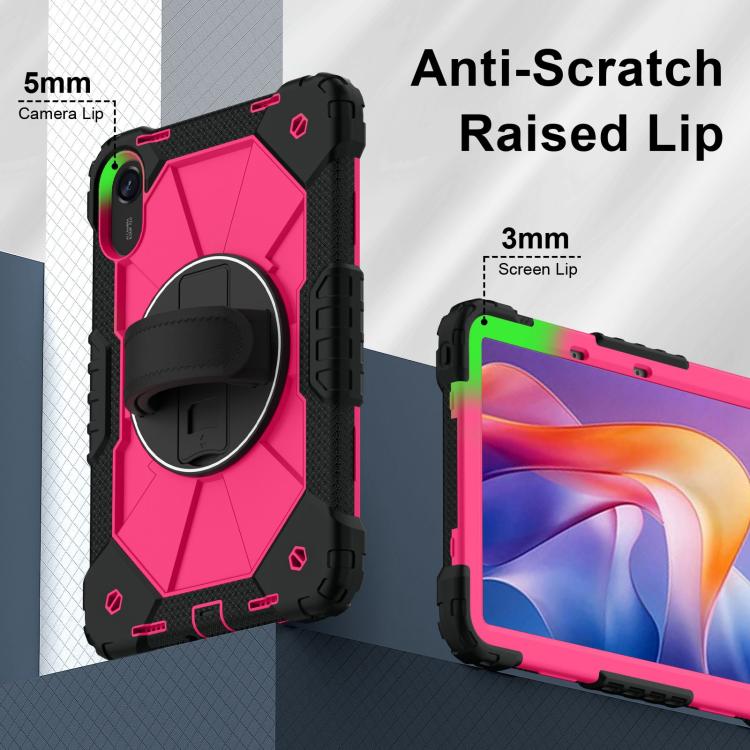 Funda híbrida de silicona con diseño de robot para Xiaomi Redmi Pad 2 11 2025 (negro, rosa y rojo)