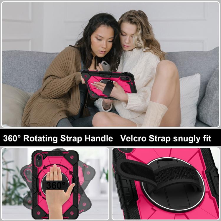 Funda híbrida de silicona con diseño de robot para Xiaomi Redmi Pad 2 11 2025 (negro, rosa y rojo)