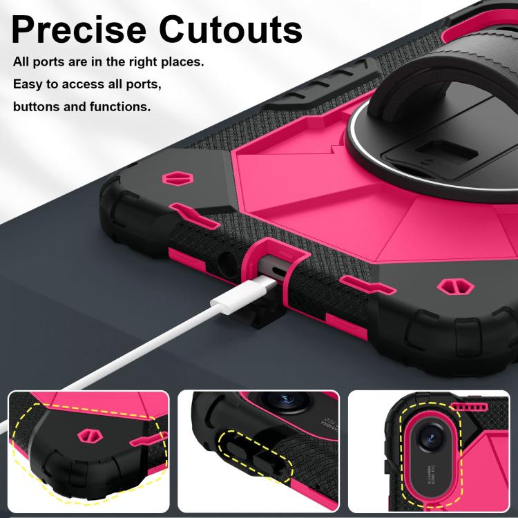 Funda híbrida de silicona con diseño de robot para Xiaomi Redmi Pad 2 11 2025 (negro, rosa y rojo)