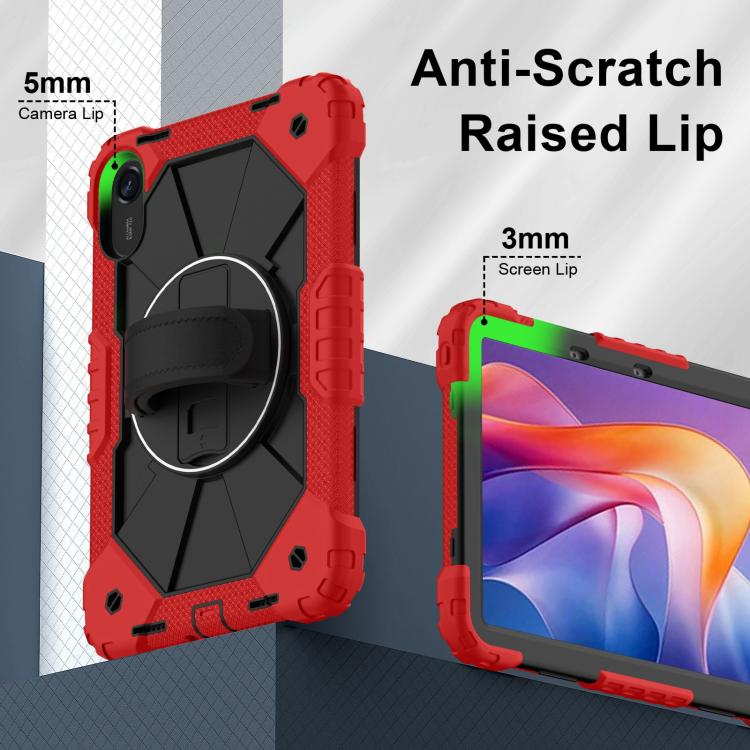 Funda híbrida de silicona con diseño de robot para Xiaomi Redmi Pad 2 11 2025 (rojo y negro)