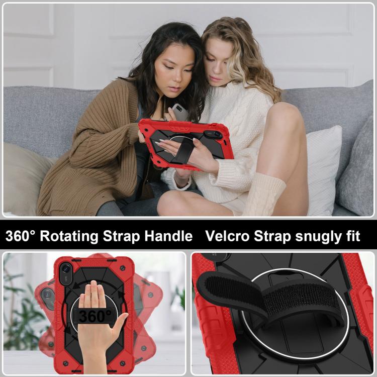 Funda híbrida de silicona con diseño de robot para Xiaomi Redmi Pad 2 11 2025 (rojo y negro)