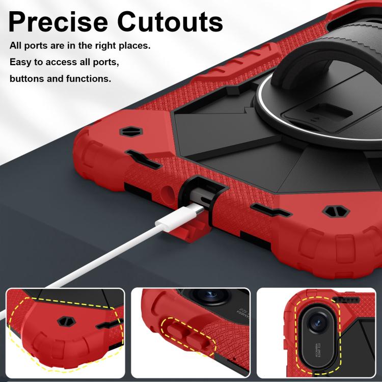 Funda híbrida de silicona con diseño de robot para Xiaomi Redmi Pad 2 11 2025 (rojo y negro)