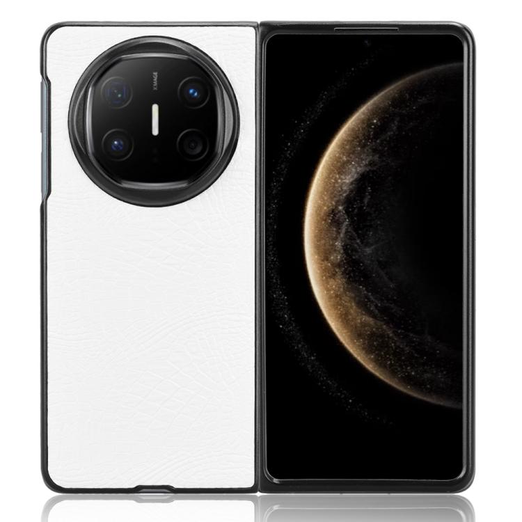 Funda Trasera Huawei Mate X6 con Textura de Cocodrilo (Blanca)