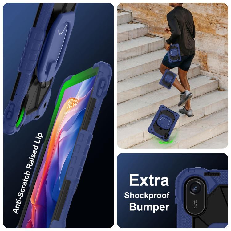 Funda híbrida de silicona con diseño de robot para Xiaomi Redmi Pad 2 11 2025 (negro marino)