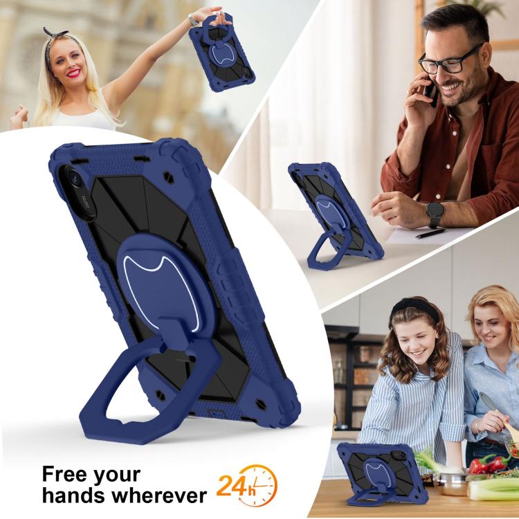 Funda híbrida de silicona con diseño de robot para Xiaomi Redmi Pad 2 11 2025 (negro marino)