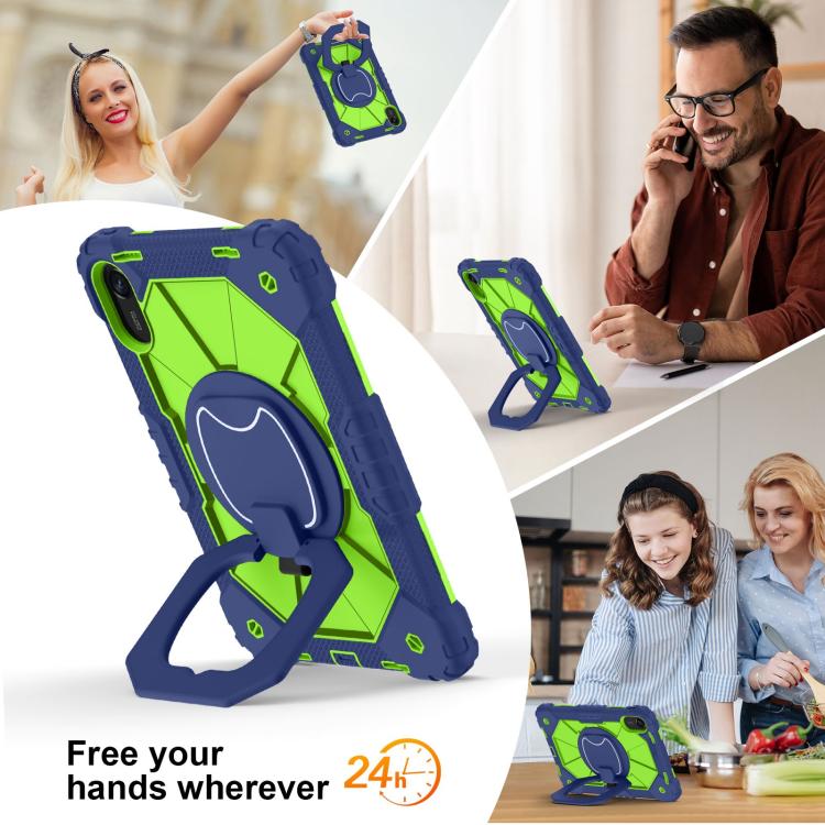 Funda híbrida de silicona con diseño de robot para Xiaomi Redmi Pad 2 11 2025 (azul marino, amarillo y verde)