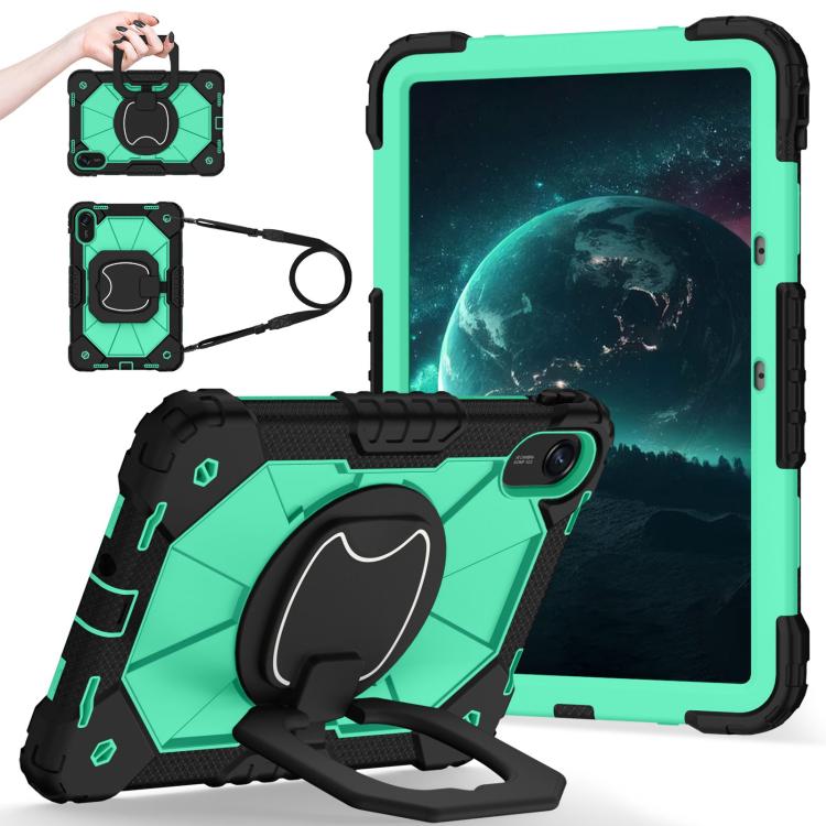 Funda híbrida de silicona con diseño de robot para Xiaomi Redmi Pad 2 11 2025 (negro y verde menta)
