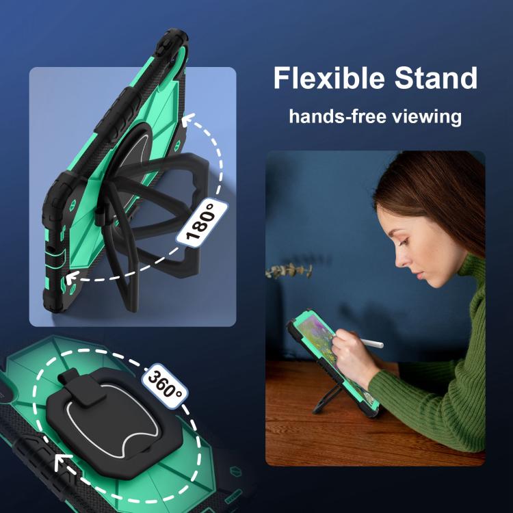 Funda híbrida de silicona con diseño de robot para Xiaomi Redmi Pad 2 11 2025 (negro y verde menta)