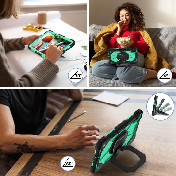 Funda híbrida de silicona con diseño de robot para Xiaomi Redmi Pad 2 11 2025 (negro y verde menta)