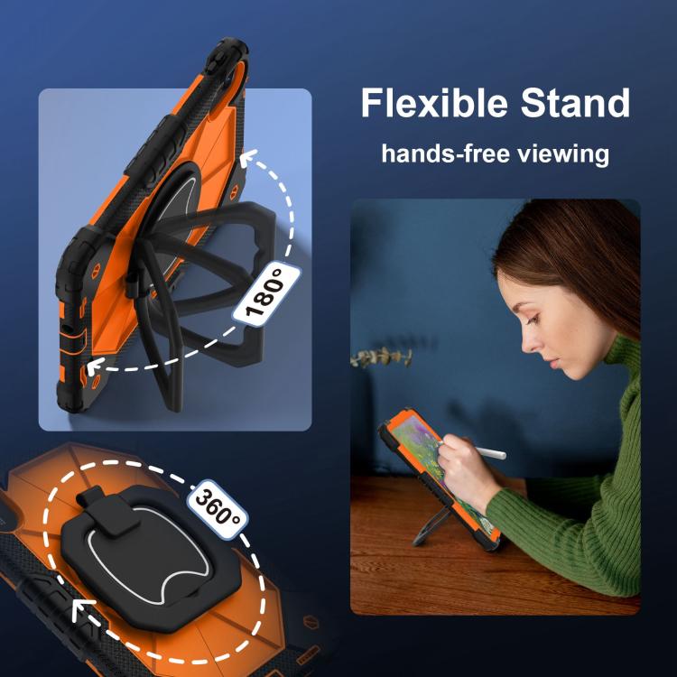 Funda híbrida de silicona con diseño de robot para Xiaomi Redmi Pad 2 11 2025 (negro y naranja)