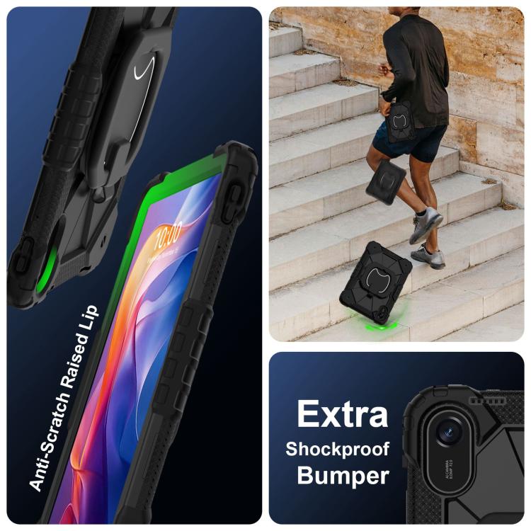 Funda híbrida de silicona con diseño de robot para Xiaomi Redmi Pad 2 11 2025 (negro)