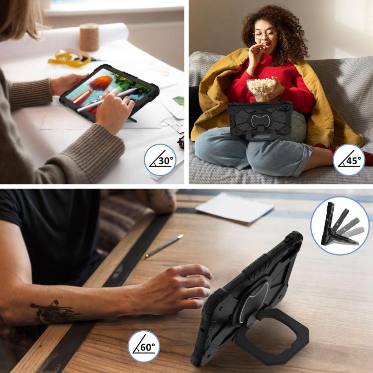 Funda híbrida de silicona con diseño de robot para Xiaomi Redmi Pad 2 11 2025 (negro)