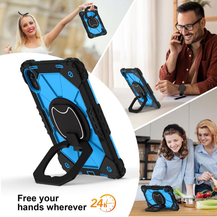 Funda híbrida de silicona con diseño de robot para Xiaomi Redmi Pad 2 11 2025 (negro y azul)