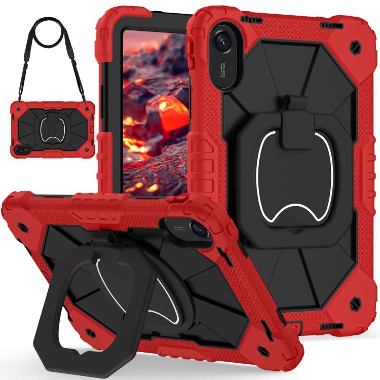 Funda híbrida de silicona con diseño de robot para Xiaomi Redmi Pad 2 11 2025 (rojo y negro)