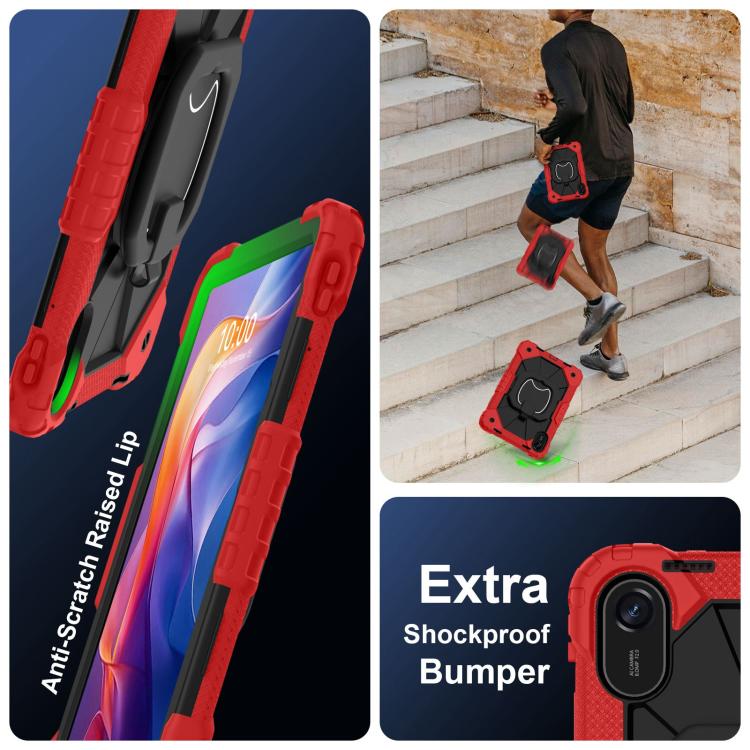 Funda híbrida de silicona con diseño de robot para Xiaomi Redmi Pad 2 11 2025 (rojo y negro)