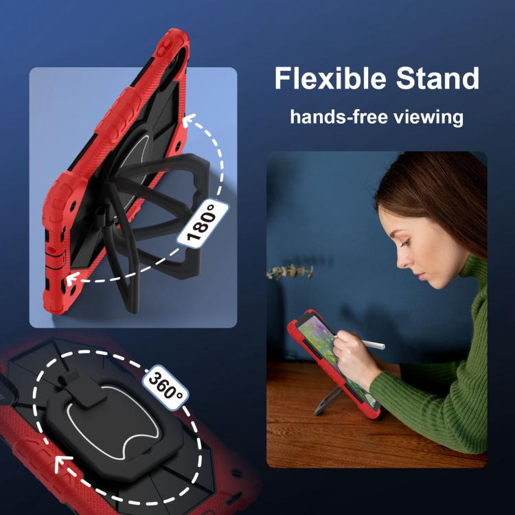 Funda híbrida de silicona con diseño de robot para Xiaomi Redmi Pad 2 11 2025 (rojo y negro)