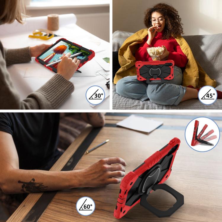 Funda híbrida de silicona con diseño de robot para Xiaomi Redmi Pad 2 11 2025 (rojo y negro)