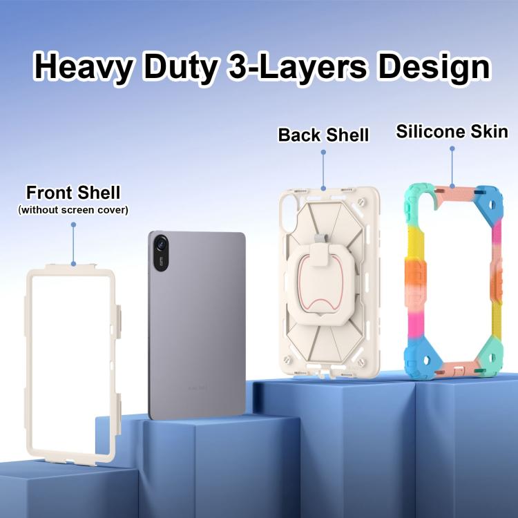 Funda híbrida de silicona con diseño de robot para Xiaomi Redmi Pad 2 11 2025 (azul)
