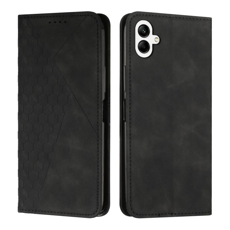 Funda de cuero magnética con textura de diamante para Samsung Galaxy A07 4G (negro)