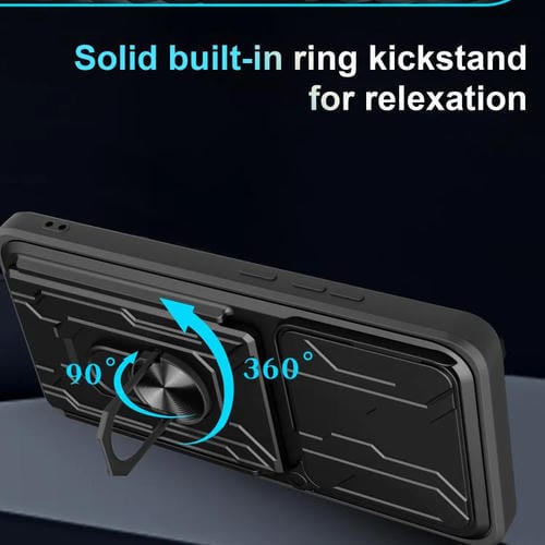 Funda deslizante de TPU y PC con ranura para tarjetas para Xiaomi Poco F7 Pro (verde oscuro)