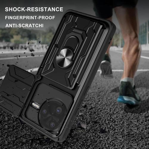 Funda deslizante de TPU y PC con ranura para tarjetas para Xiaomi Poco F7 Ultra (roja)