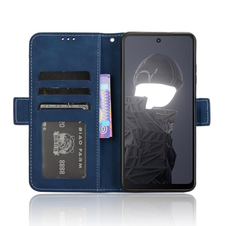 Funda de Cuero Textura Piel de Becerro con Ranuras para Tarjetas para Hmd Fusion 5G (Azul)