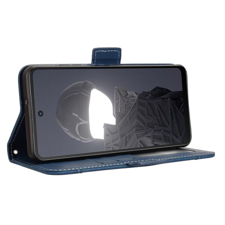 Funda de Cuero Textura Piel de Becerro con Ranuras para Tarjetas para Hmd Fusion 5G (Azul)