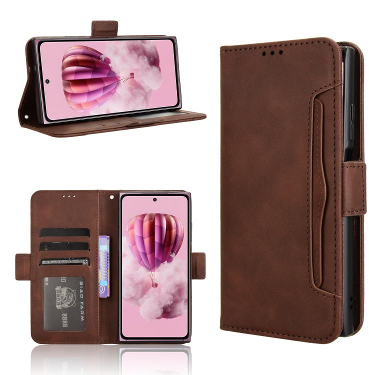 Funda de Cuero para Teléfono Hmd Skyline con Ranuras para Tarjetas y Textura Piel de Becerro (Marrón)