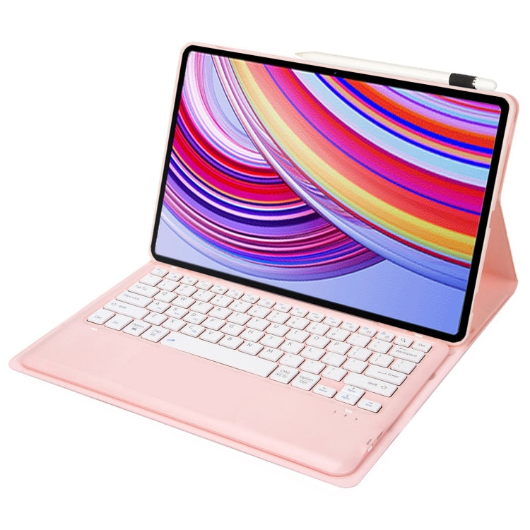 Funda para Tableta Xiaomi Redmi Pad Pro 12.1 A0N11 con Teclado Bluetooth Desmontable (Rosa y Blanco)