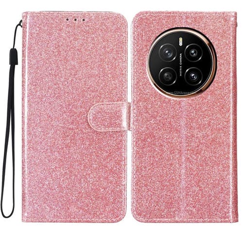 Funda de Cuero con Tapa y Purpurina para Honor Magic7 (Oro Rosa)
