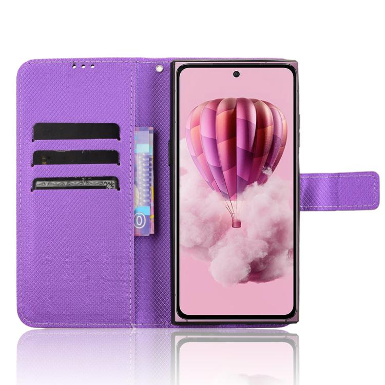 Funda de Cuero Textura Diamante para Teléfono Hmd Skyline (Morado)