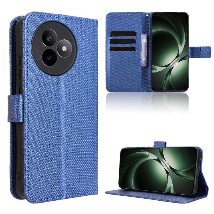 Funda de cuero con textura de diamante para Redmi K80 Ultra (azul)