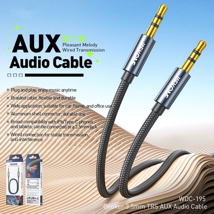 Cable de Audio Auxiliar TRS 3,5 mm Geeker WK WDC-195 1 m (Deslustrado)