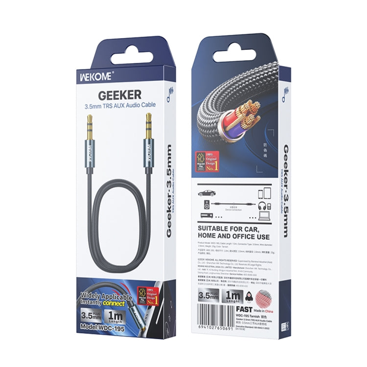 Cable de Audio Auxiliar TRS 3,5 mm Geeker WK WDC-195 1 m (Deslustrado)
