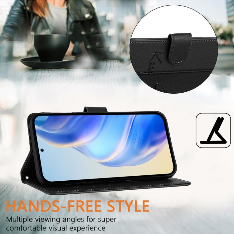 Funda de Cuero Rfid con Relieve Sonriente para Sony Xperia 1 Vi (Negra)