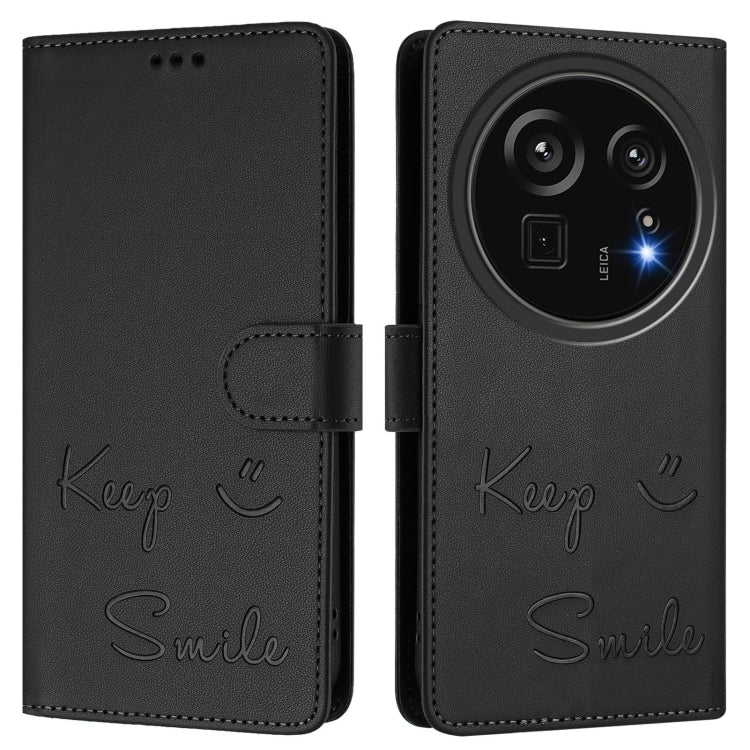 Funda de Cuero Rfid con Relieve Sonriente para Sharp Aquos R9 Pro (Negra)
