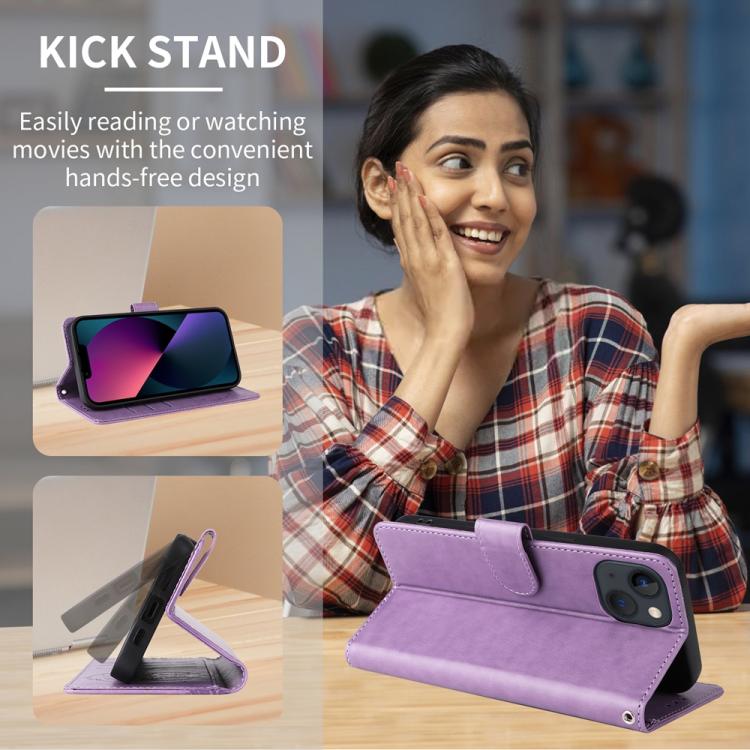 Funda de Cuero OnePlus 13R Ace 5 Ace 5 Pro con Diseño de Mariposas y Flores en Relieve (Morado)